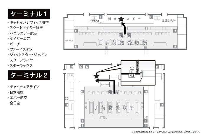 【往復送迎/混乗】 桃園空港　集合場所