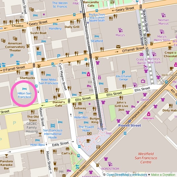 HILTON SAN FRANCISCO UNION SQUARE / ロビー内チェックインカウンター右側