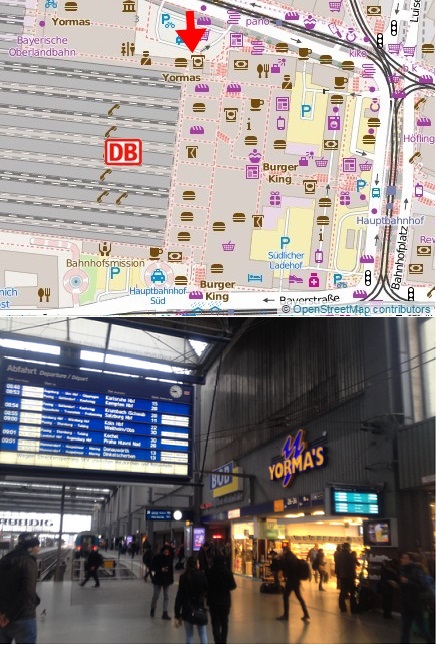 ミュンヘン駅(München Hauptbahnhof）)プラットフォーム26 YORMA'S前