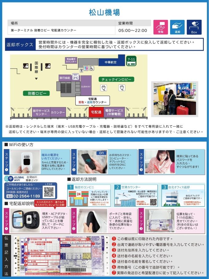 グローバルWiFi受取場所