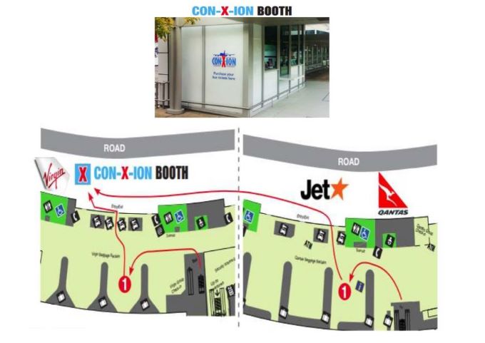 ブリスベン空港国内線ターミナル屋外「Con-X-ion Booth」