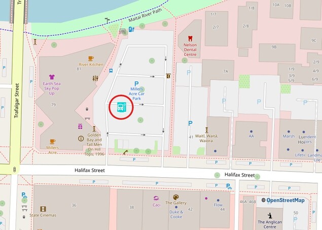 ネルソン バス停 (Millers Acre Carpark, 41 Halifax Street- Nelson)
