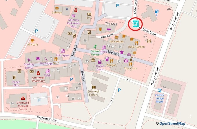 Lode Lane, off Barry Ave next to the Mall / Lode Lane モール横のバス停