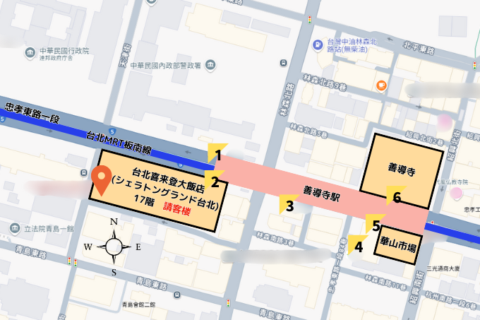 入力いただいたメールアドレス宛にお食事券をお送りします。お食事券は必ず印刷の上請客楼(下記地図参照)までご持参ください。