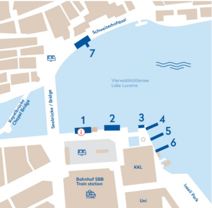 ルツェルン・ピア（桟橋）No.1（ルツェルン駅の向かい側）