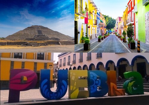 太陽のピラミッドと天使の街プエブラ～メキシコシティ歴史地区・人気スポット立ち寄り【英語ガイド】